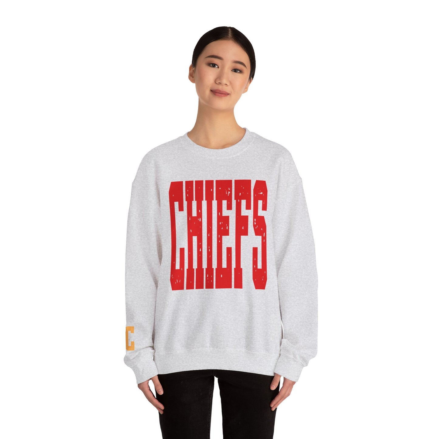 KC KANSAS CITY Chiefs  - KC on Right Sleeve - Unisex Sweatshirt