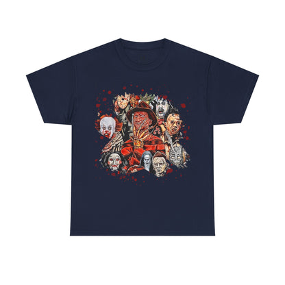 Halloween; Classic Horror Characters with Blood Splatter -- Unisex