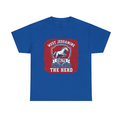 West Jessamine Colts - Unleash The Herd - Red BG Unisex Shirt
