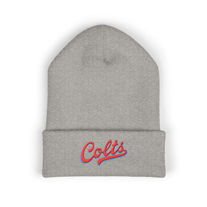 Colts Embroidered Cuffed Beanie — Classic Script Winter Hat