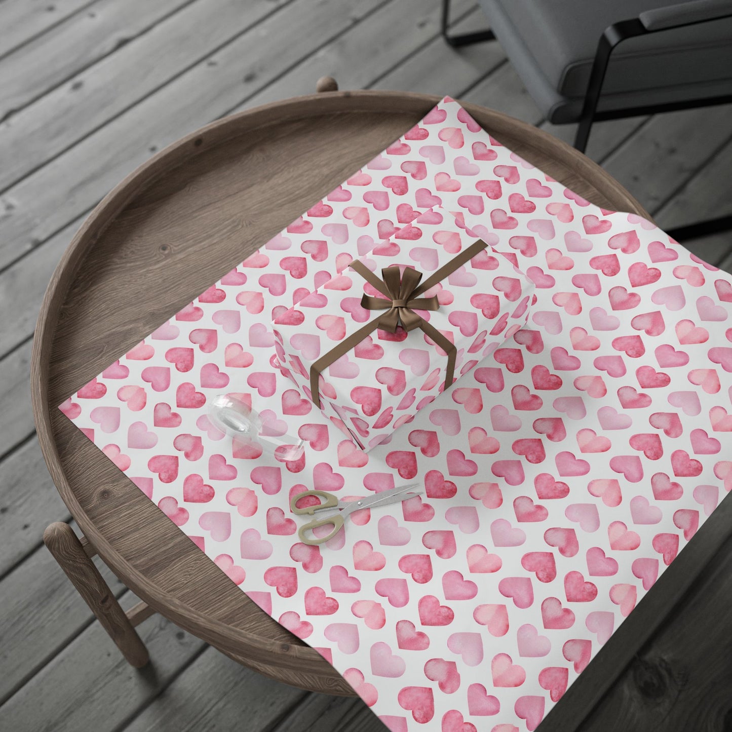 Shades of Pink Heart Wrapping Paper — Coquette Gift Wrap