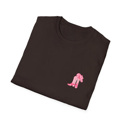 walk by faith cowgirl boot christian shirt (front and back)