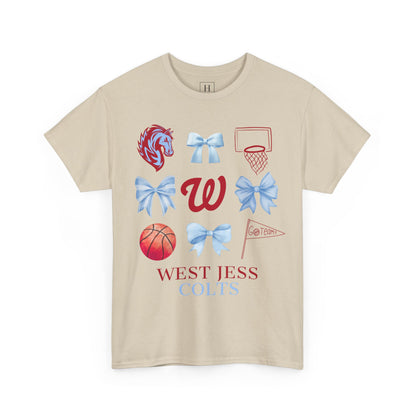 West Jessamine Colts Coquette Basketball Bows - Unisex Tee