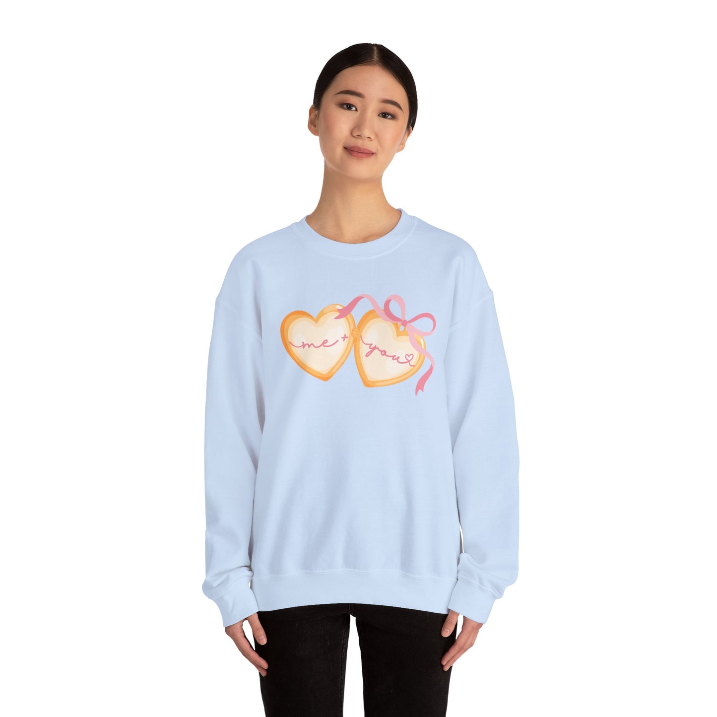 Me + You Heart Locket with Pink Bow Sweatshirt