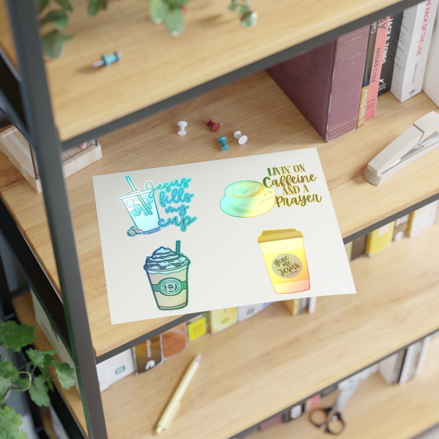 Coffee and Jesus Christian Sticker Sheets