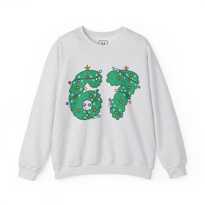 Wreath with Lights and Stars 6 7  - Christmas Sweatshirt - Unisex
