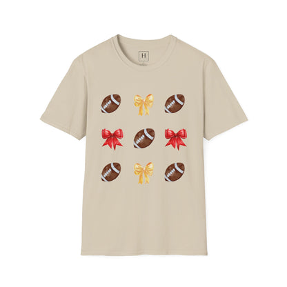 Bows & Football T-Shirt (Front Only)