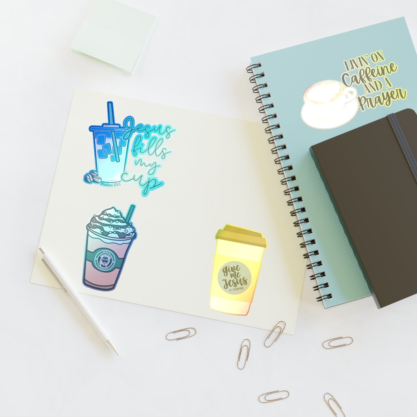 Coffee and Jesus Christian Sticker Sheets