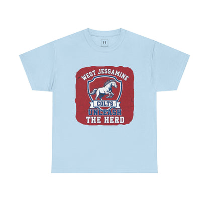 West Jessamine Colts - Unleash The Herd - Red BG Unisex Shirt