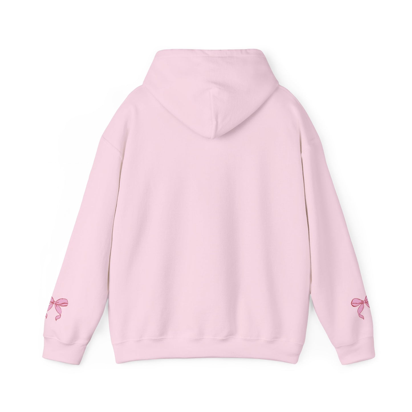 Coquette Pink Center Bow Pullover Hoodie with Bow Sleeves