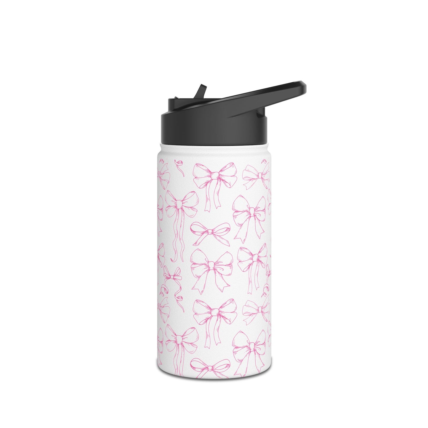 Pink Bow Pattern Stainless Insulated Water Bottle