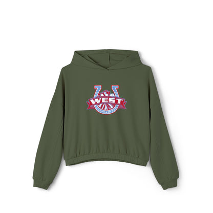 West HORSESHOE CHEER POM -- Women's Cinched/Cropped Hoodie