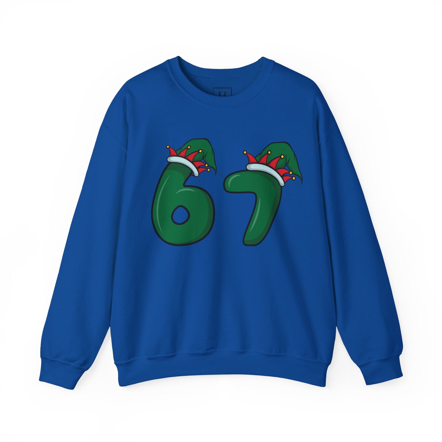 Green & Red Elf Hat 6 7  - Christmas Sweatshirt - Unisex