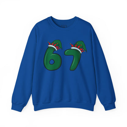 Green & Red Elf Hat 6 7  - Christmas Sweatshirt - Unisex