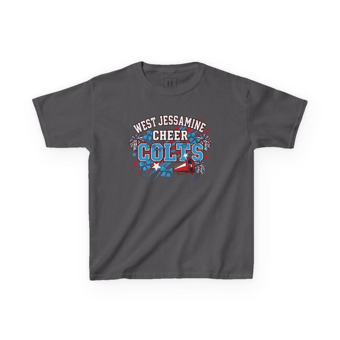 YOUTH - - West Jessamine Cheer COLTS - Poms, Bows, Stars - Unisex Shirt