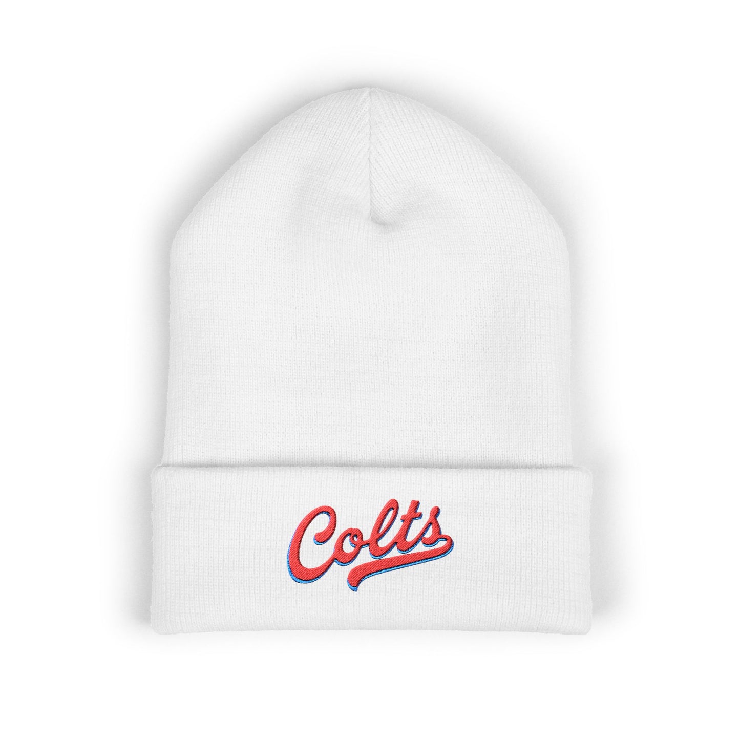 Colts Embroidered Cuffed Beanie — Classic Script Winter Hat