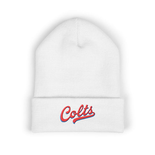 Colts Embroidered Cuffed Beanie — Classic Script Winter Hat