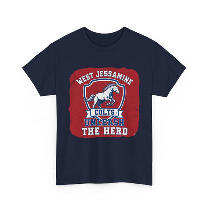 West Jessamine Colts - Unleash The Herd - Red BG Unisex Shirt