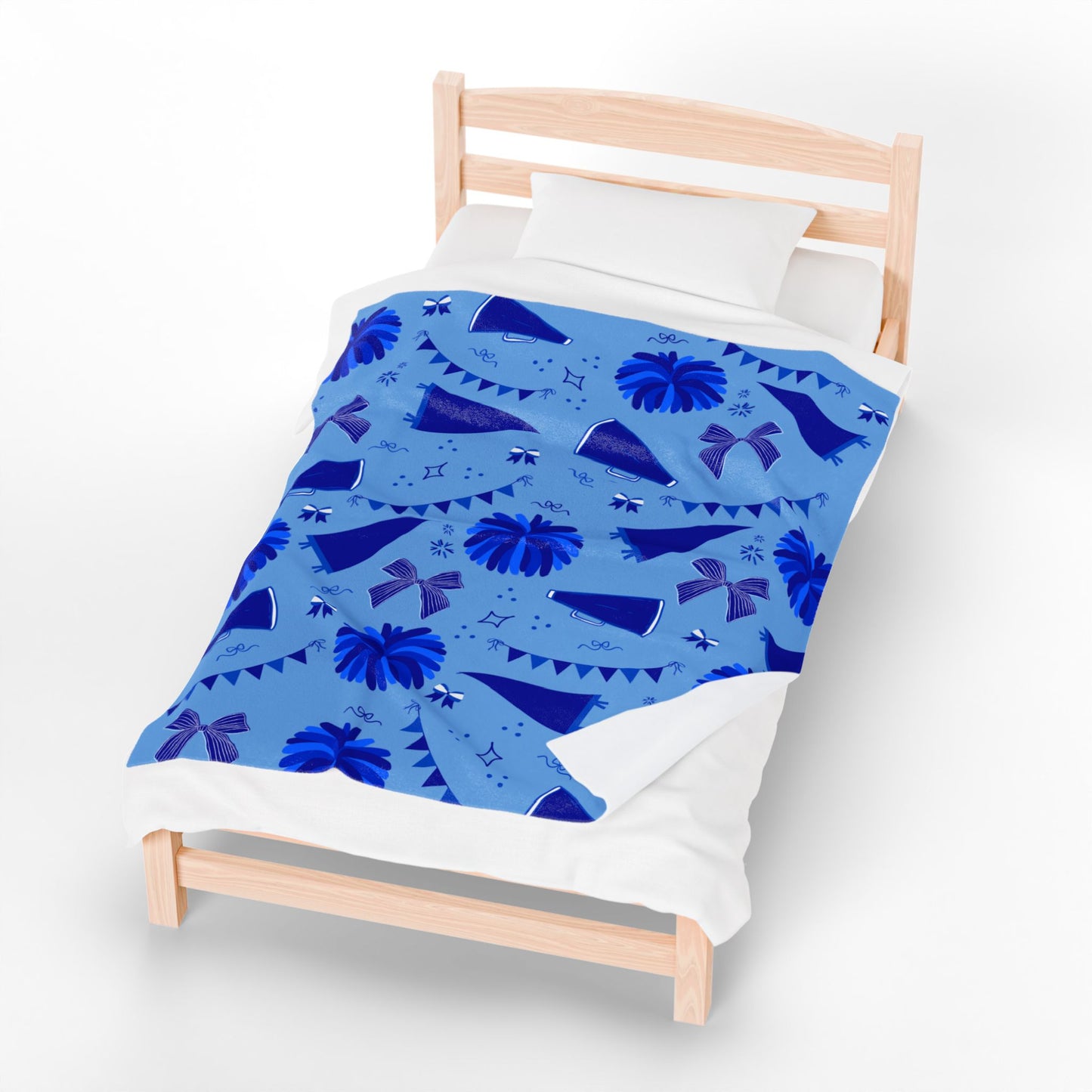 Blue Cheer Velveteen Plush Blanket — Soft Velvet Cheer Blanket