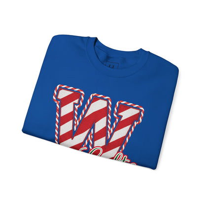 Candy Cane "W" - Colts; Christmas Sweatshirt - Unisex