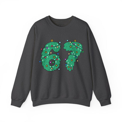 Wreath with Lights and Stars 6 7  - Christmas Sweatshirt - Unisex