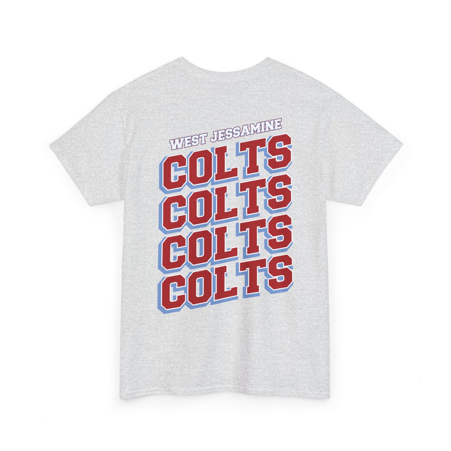 (W) Logo on Front; West Jessamine COLTS on Back —  Front & Back Unisex T-Shirt