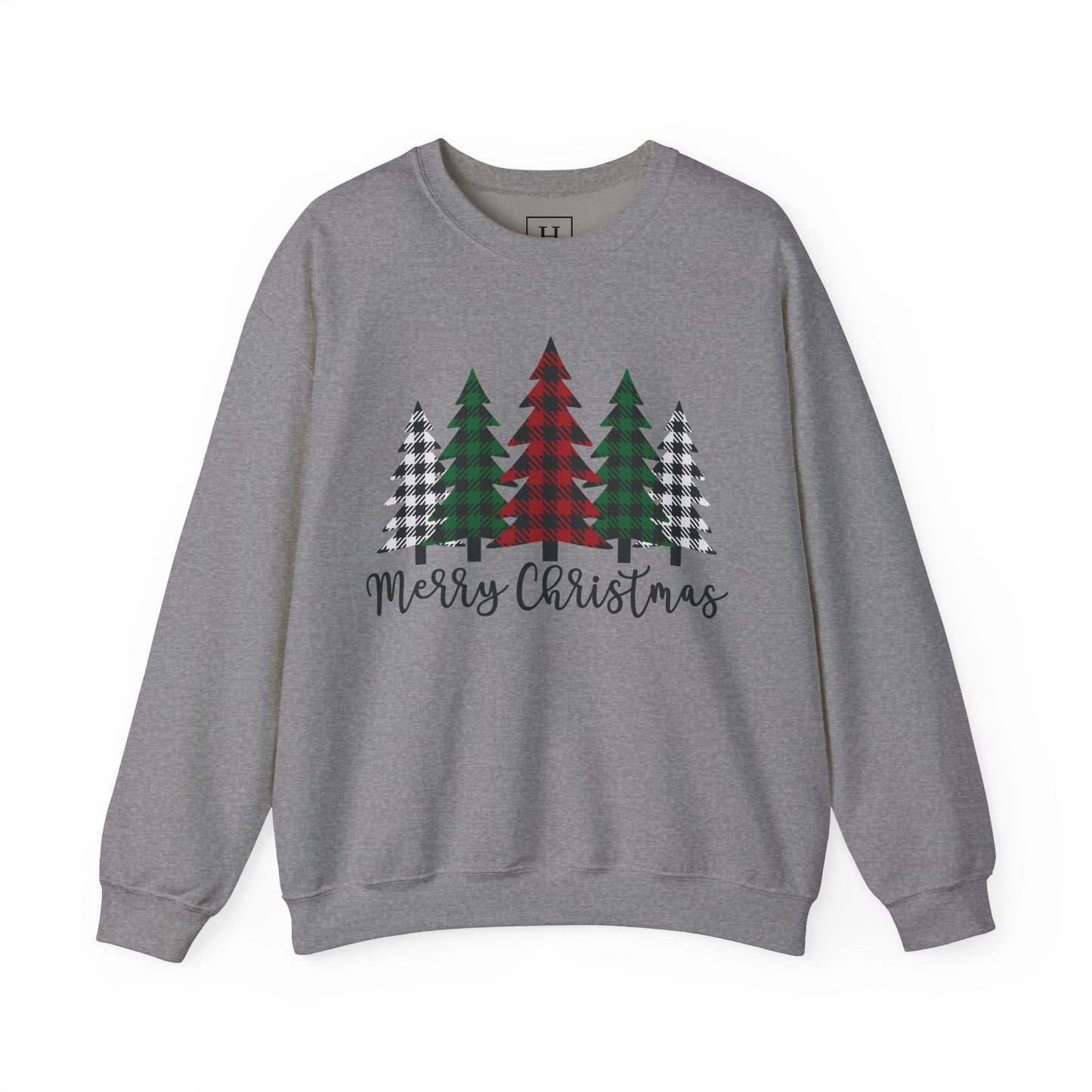 Merry Christmas Plaid Trees Sweater