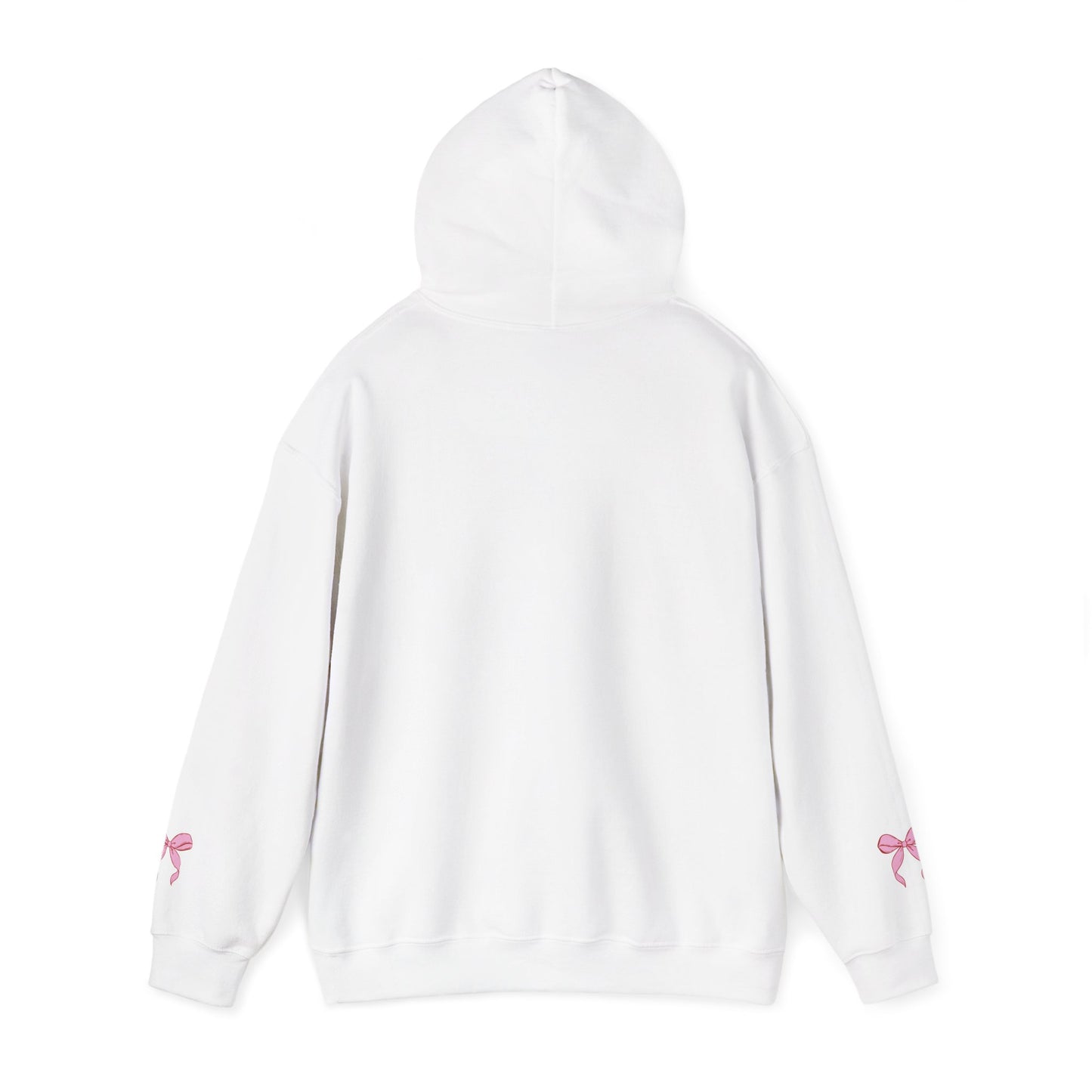 Coquette Pink Center Bow Pullover Hoodie with Bow Sleeves