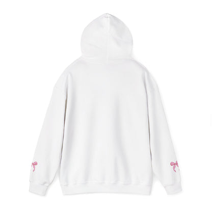 Coquette Pink Center Bow Pullover Hoodie with Bow Sleeves