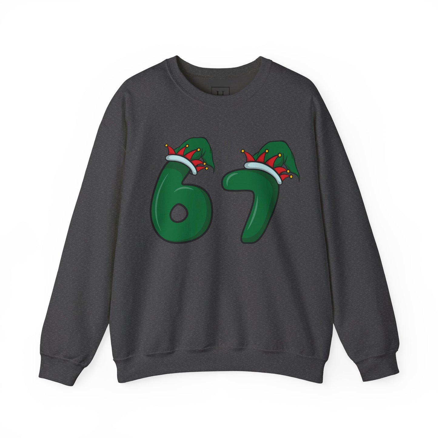 Green & Red Elf Hat 6 7  - Christmas Sweatshirt - Unisex