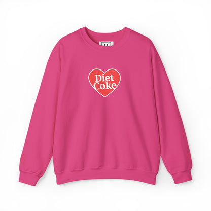 Valentine Heart 'Diet Coke' with Red Bows on Left & Right Sleeves Crewneck Sweatshirt -Embroidered