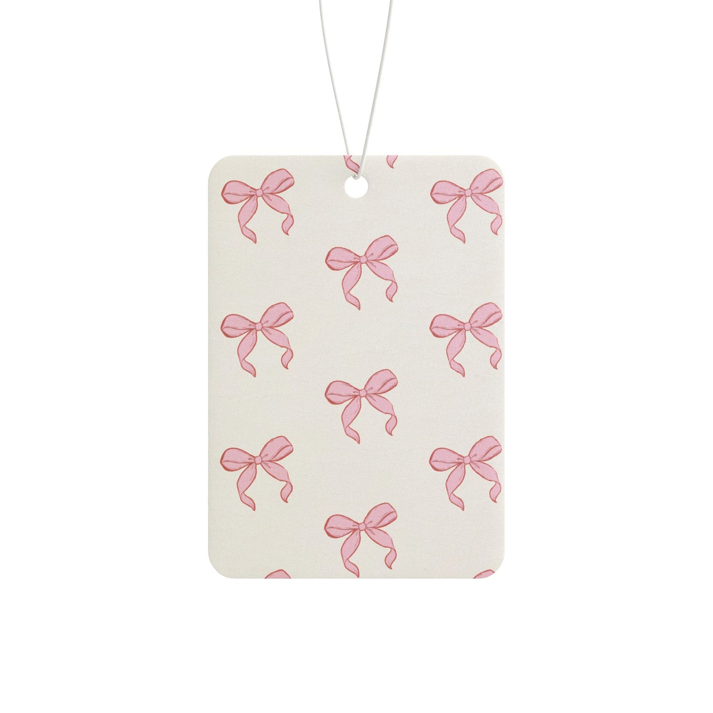 Pink Bow Car Air Freshener — Cute Ribbon Pattern Scented Ornament - Valentines Day