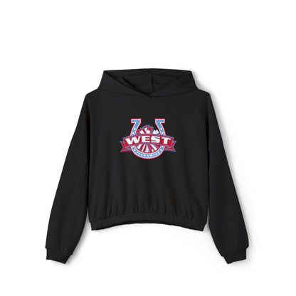 West HORSESHOE CHEER POM -- Women's Cinched/Cropped Hoodie