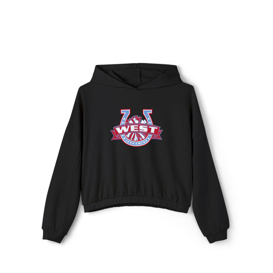 West HORSESHOE CHEER POM -- Women's Cinched/Cropped Hoodie