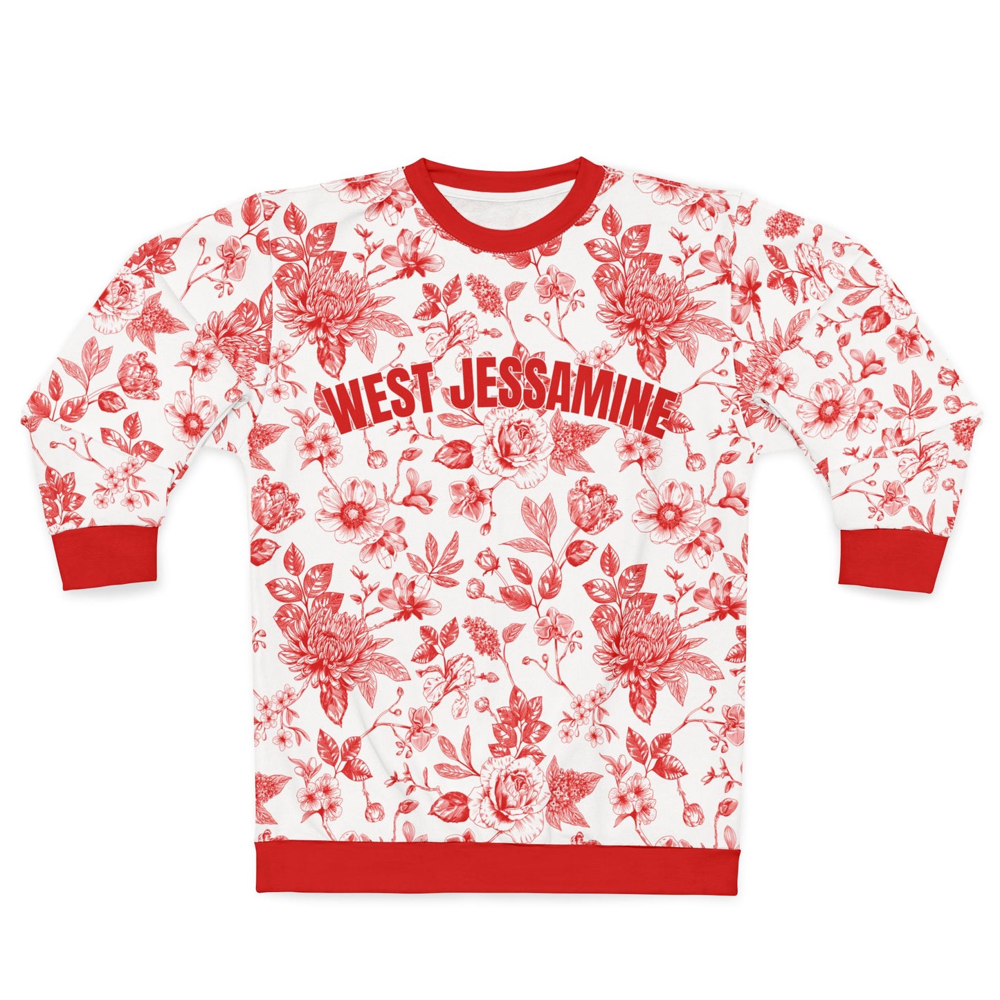 Red West Jessamine Floral Sweatshirt — All-Over Print