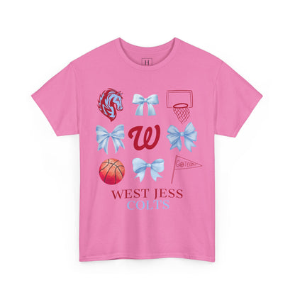 West Jessamine Colts Coquette Basketball Bows - Unisex Tee