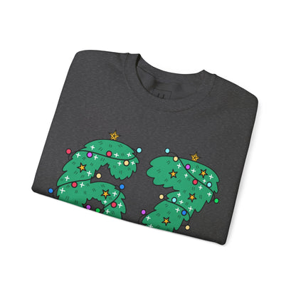 Wreath with Lights and Stars 6 7  - Christmas Sweatshirt - Unisex