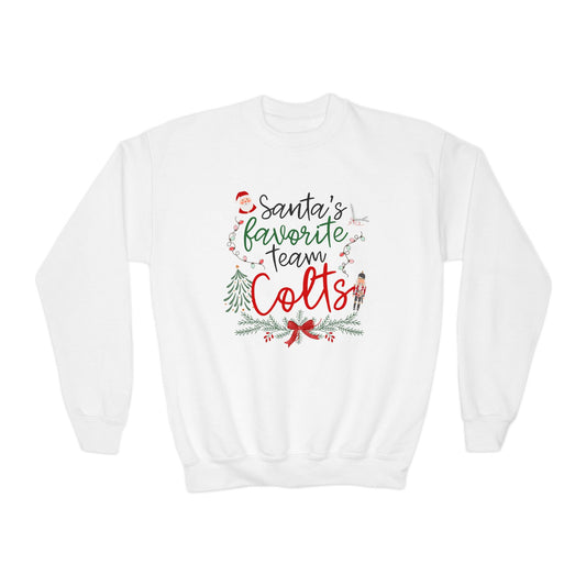 YOUTH - Santa's Favorite Team - COLTS - Christmas Sweatshirt - Unisex