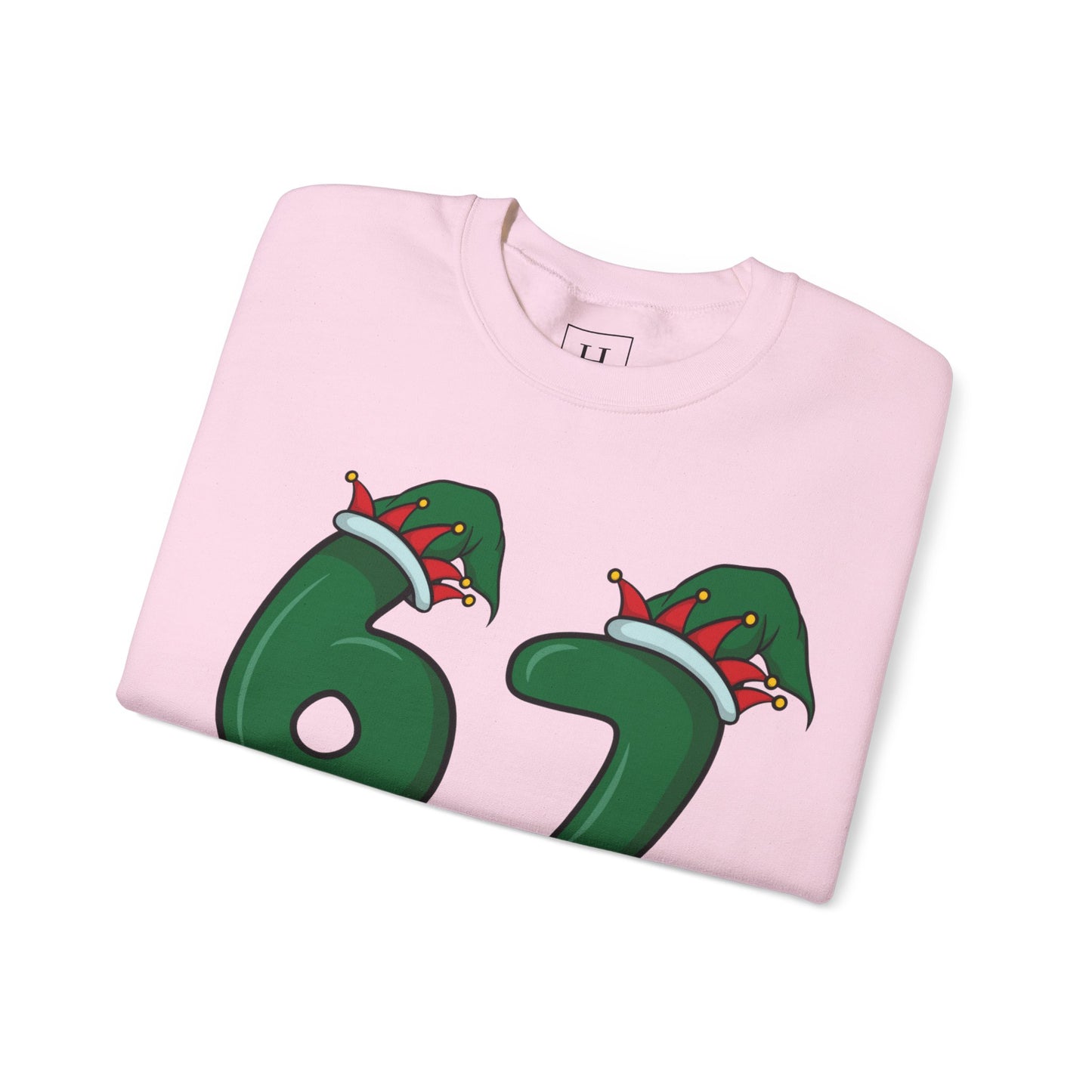 Green & Red Elf Hat 6 7  - Christmas Sweatshirt - Unisex