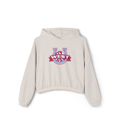West HORSESHOE CHEER POM -- Women's Cinched/Cropped Hoodie