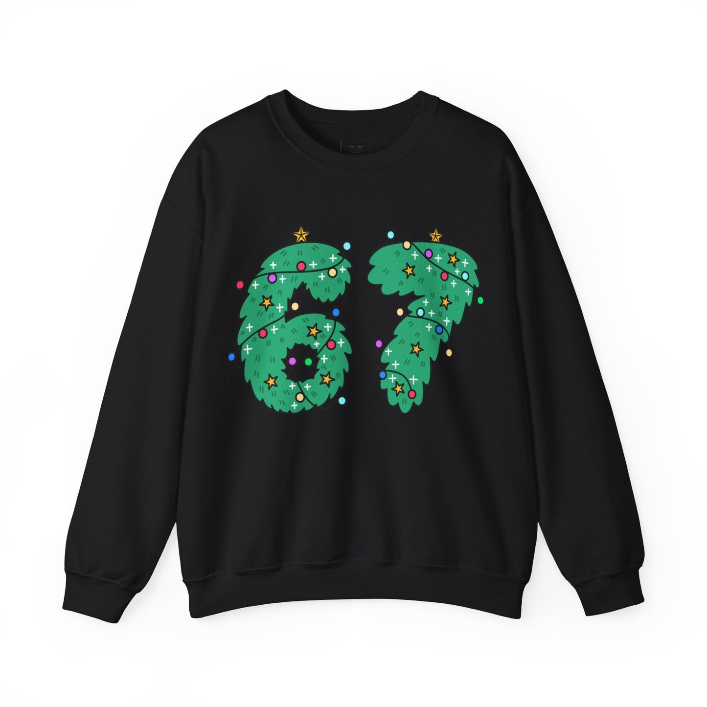 Wreath with Lights and Stars 6 7  - Christmas Sweatshirt - Unisex