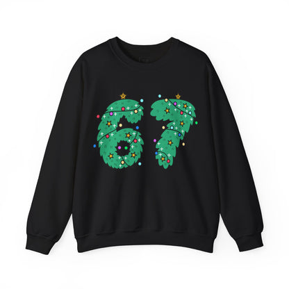 Wreath with Lights and Stars 6 7  - Christmas Sweatshirt - Unisex