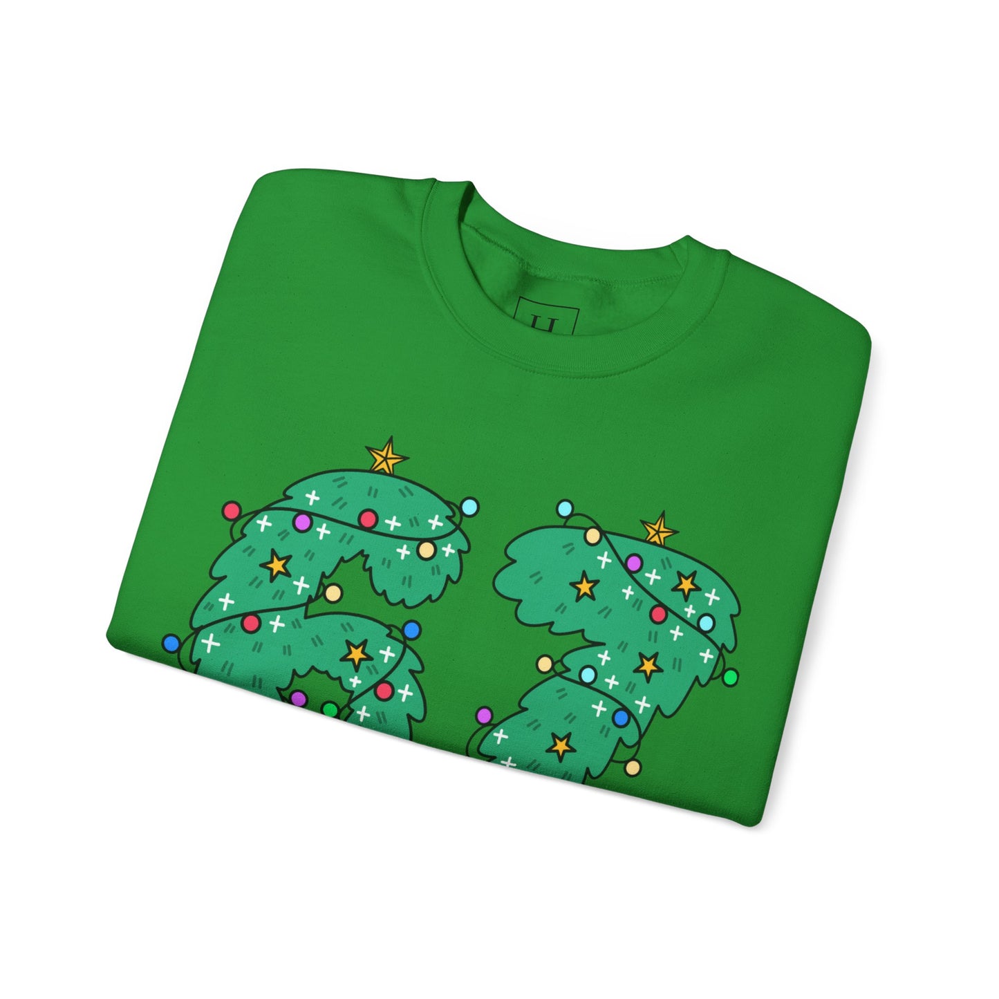 Wreath with Lights and Stars 6 7  - Christmas Sweatshirt - Unisex