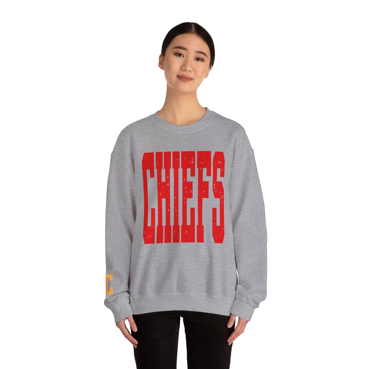 KC KANSAS CITY Chiefs  - KC on Right Sleeve - Unisex Sweatshirt