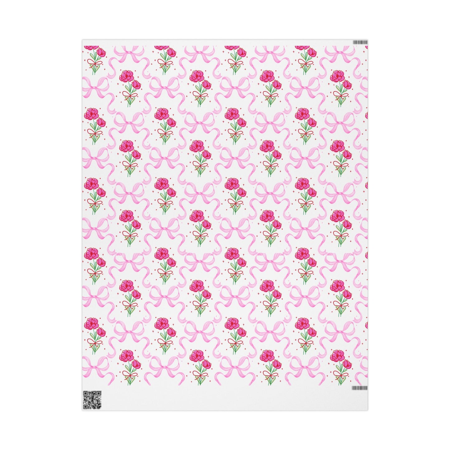 Pink Bows & Flower Wrapping Paper — Coquette Gift Wrap