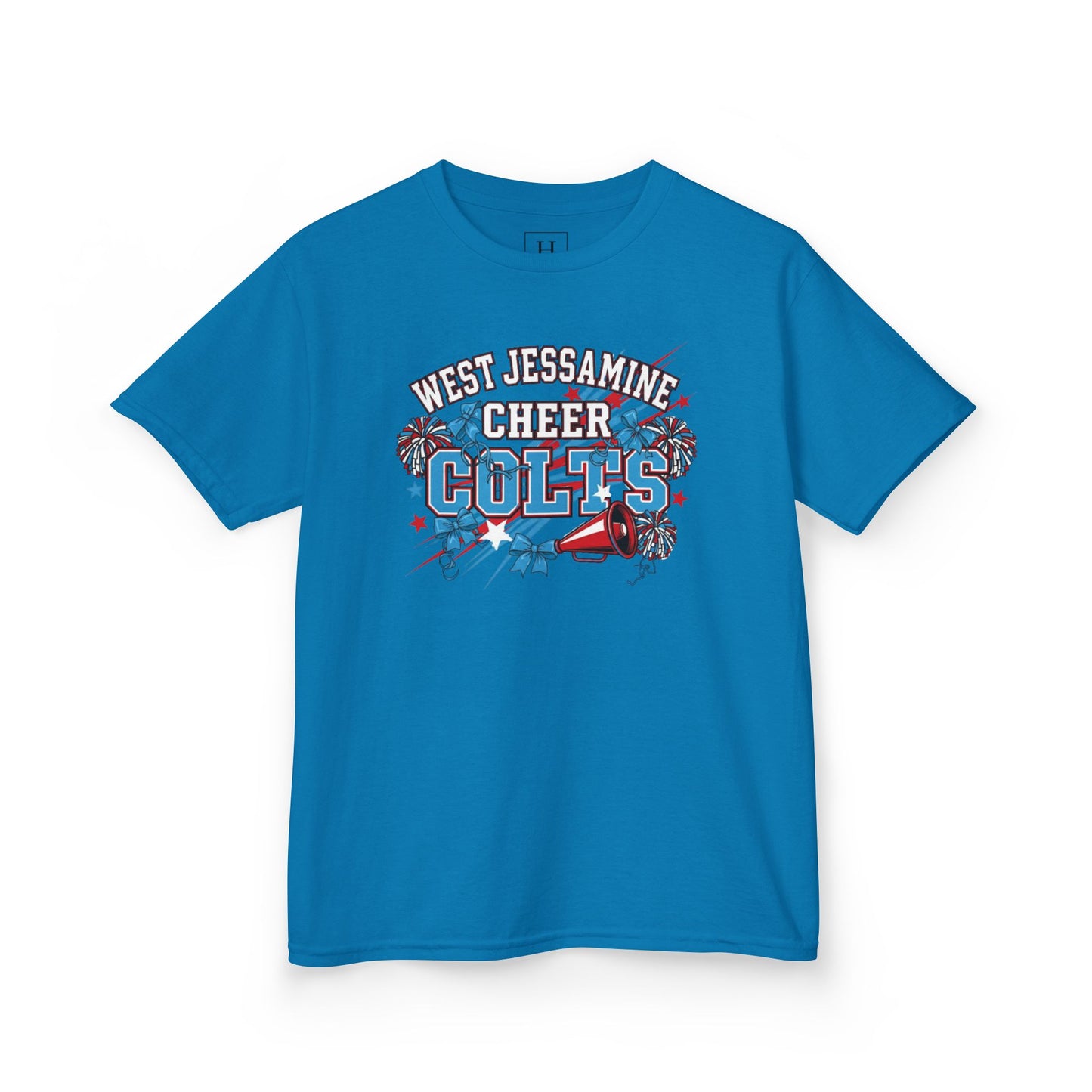 YOUTH - - West Jessamine Cheer COLTS - Poms, Bows, Stars - Unisex Shirt