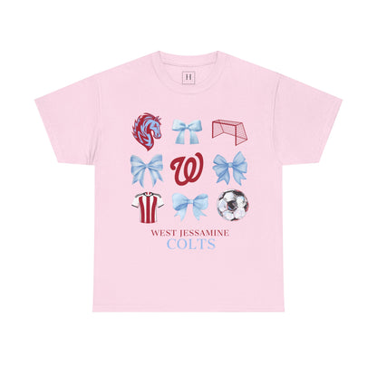 Soccer Coquette Bows Unisex Tee - West Jessamine