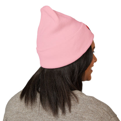 "Diet Coke" Heart Embroidered Cuffed Beanie — Classic Script Winter Hat