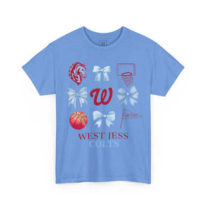 West Jessamine Colts Coquette Basketball Bows - Unisex Tee