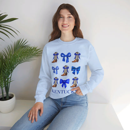 Kentucky Wildcats Coquette Cowgirl Boots & Bows Sweater